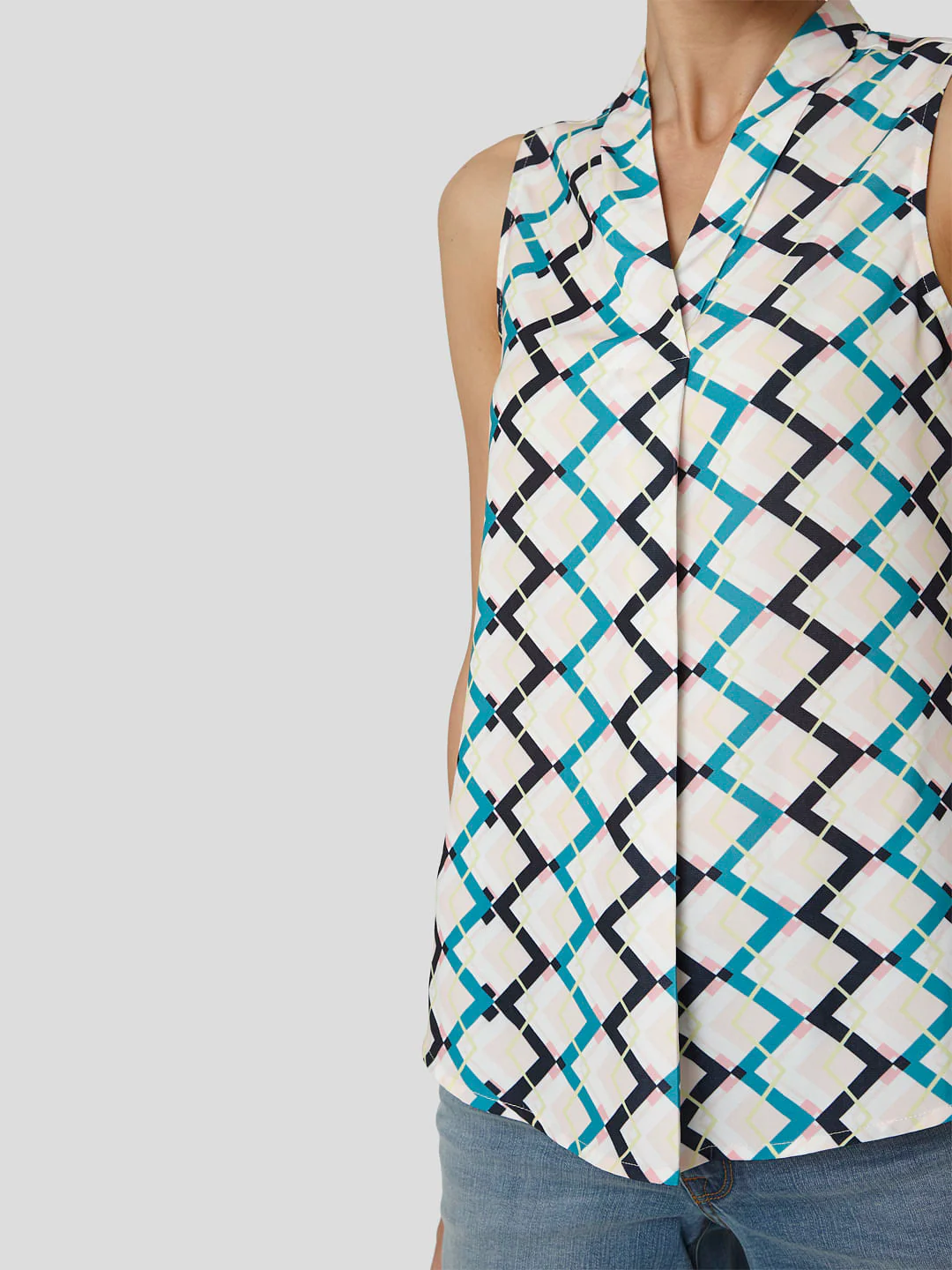 Multi-Coloured Moroccan Print Top - Image 6