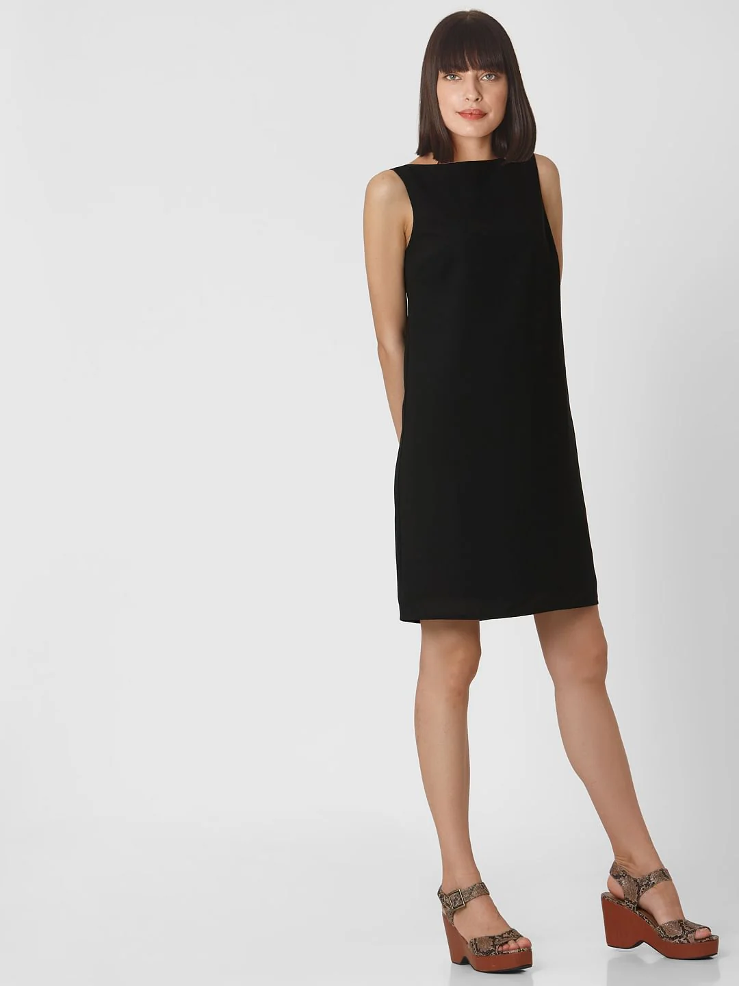 Black Back Buckle Shift Dress - Image 3