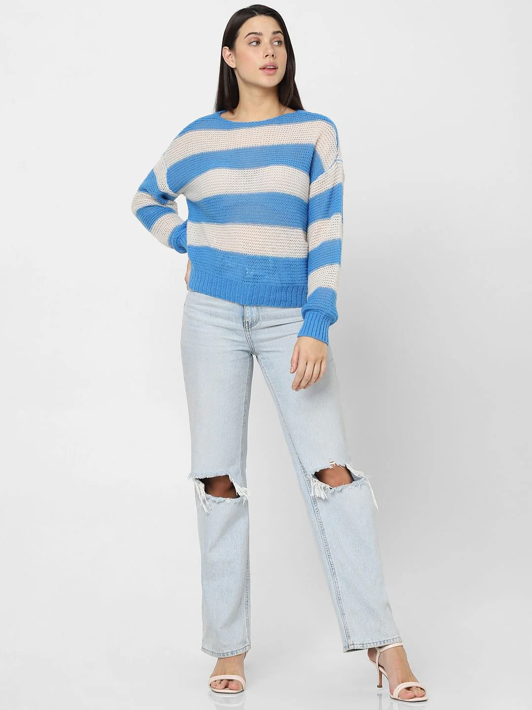 Blue Striped Boatneck Pullover - Image 7