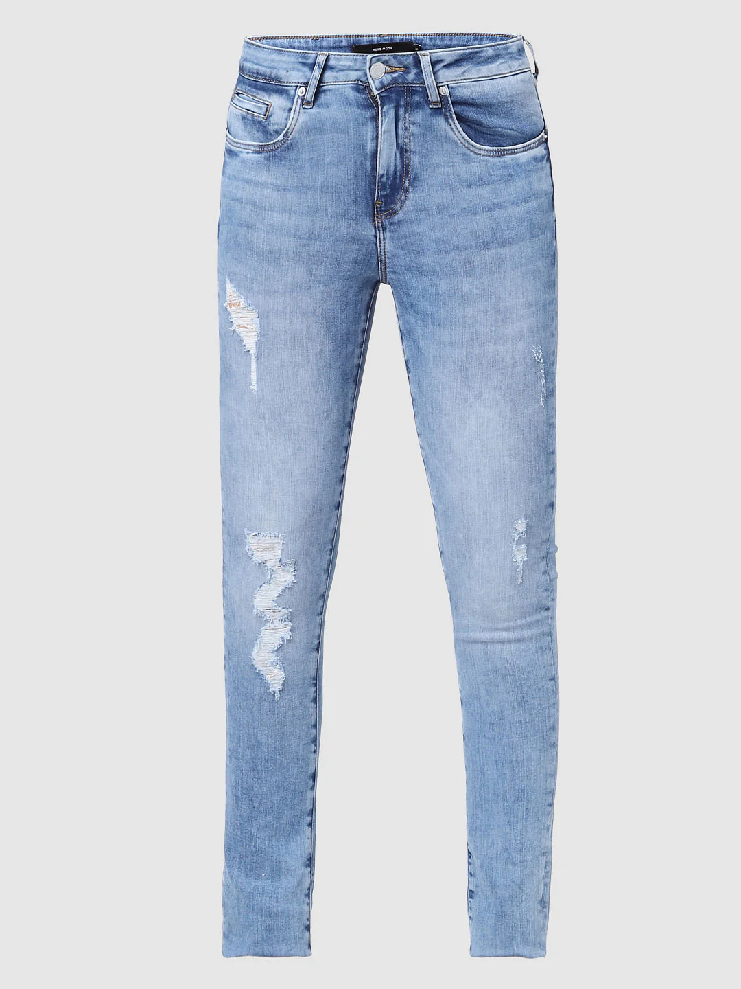 Light Blue Distressed Pushup Wendy Skinny Jeans - Image 6