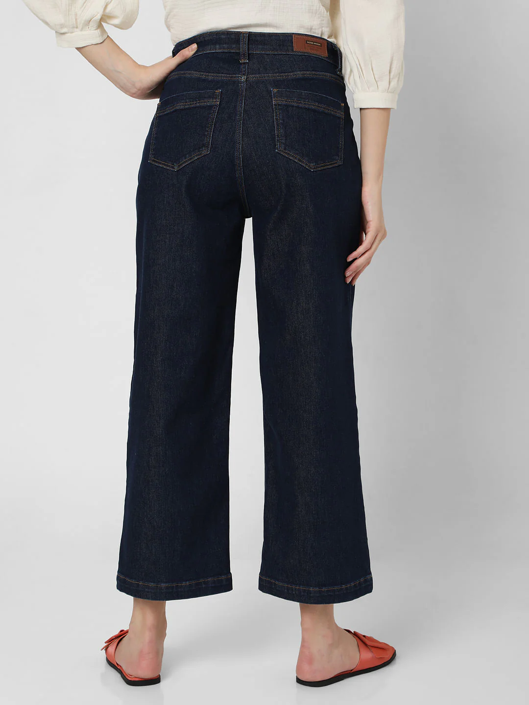 Blue High Rise Buttoned Zoey Wide-Leg Jeans - Image 3