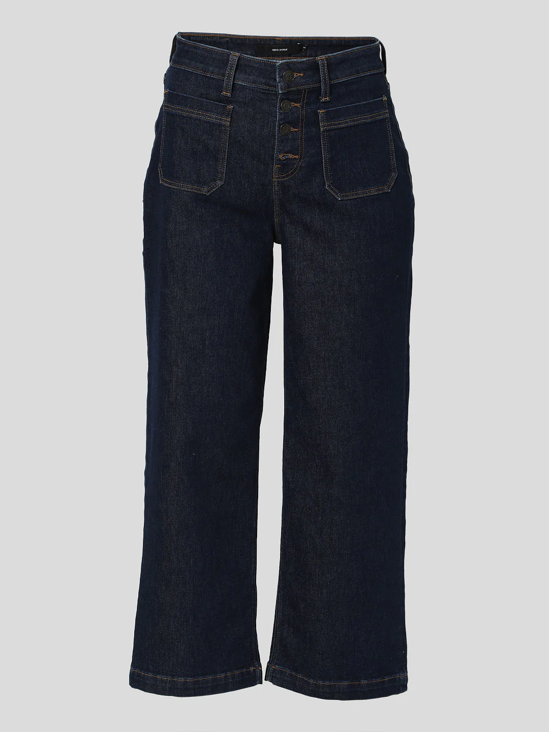 Blue High Rise Buttoned Zoey Wide-Leg Jeans - Image 6