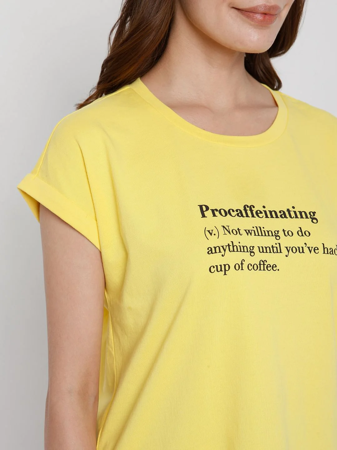 Yellow Slogan Print T-Shirt - Image 6