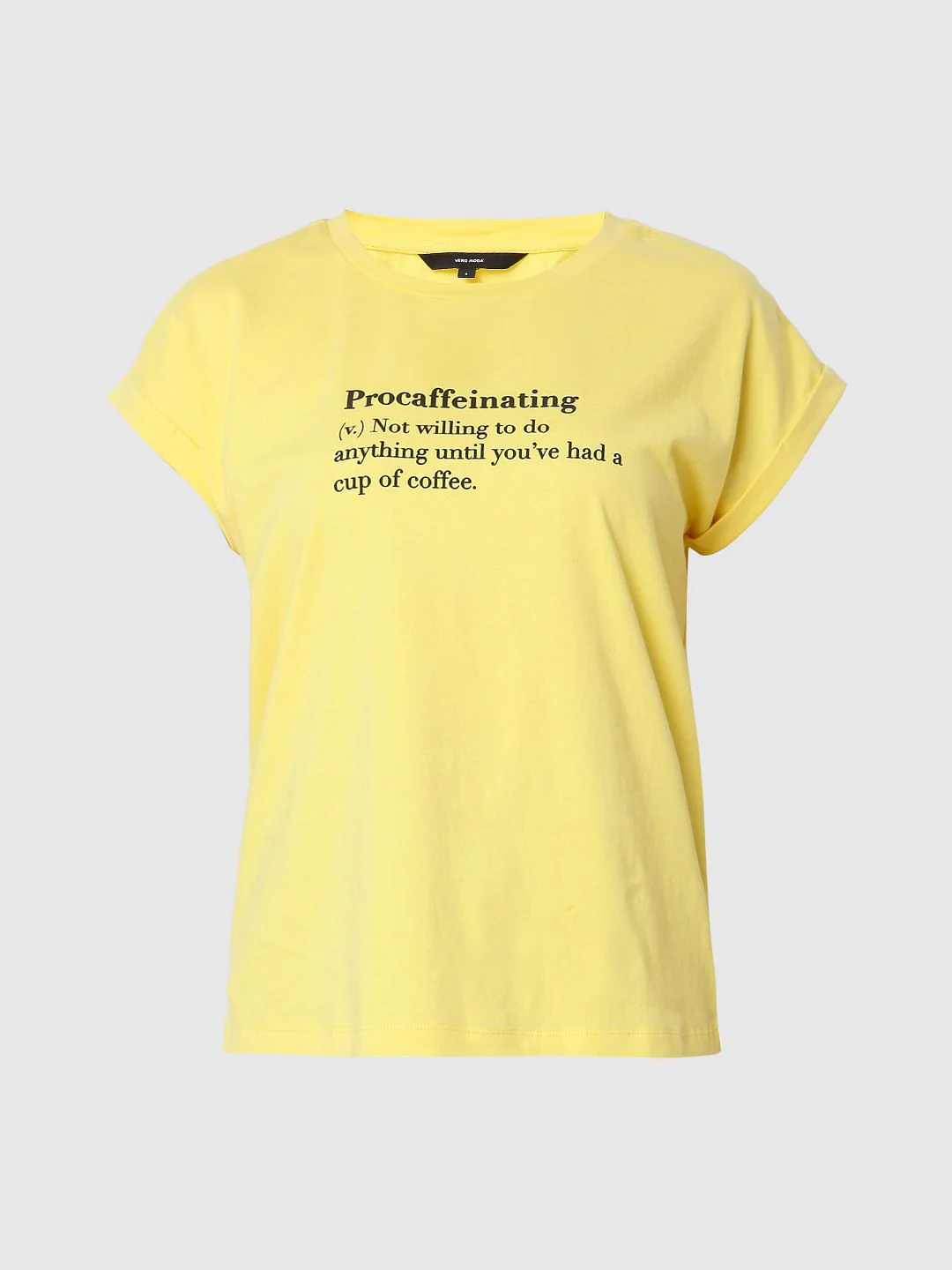 Yellow Slogan Print T-Shirt - Image 7