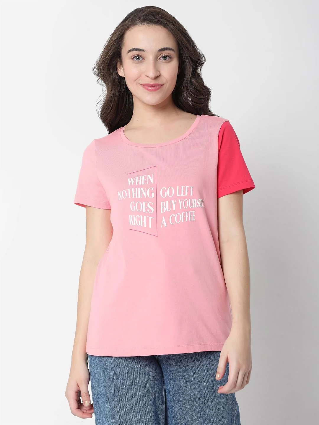 Pink Colourblocked T-Shirt - Image 2