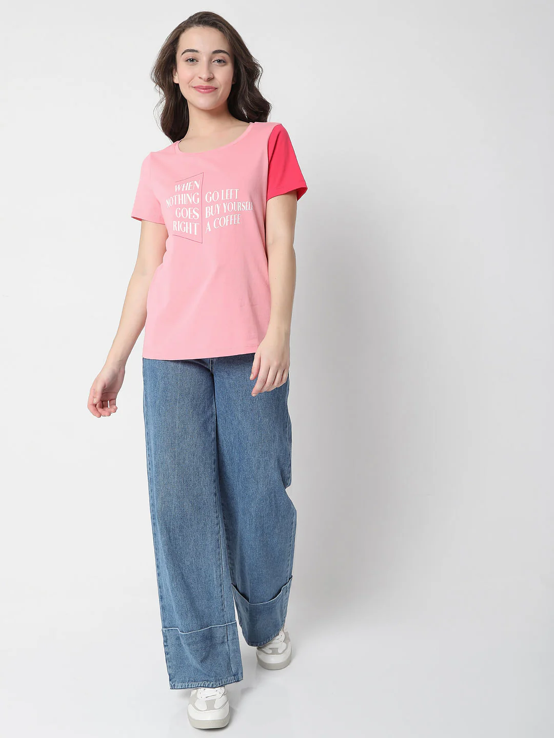 Pink Colourblocked T-Shirt - Image 5