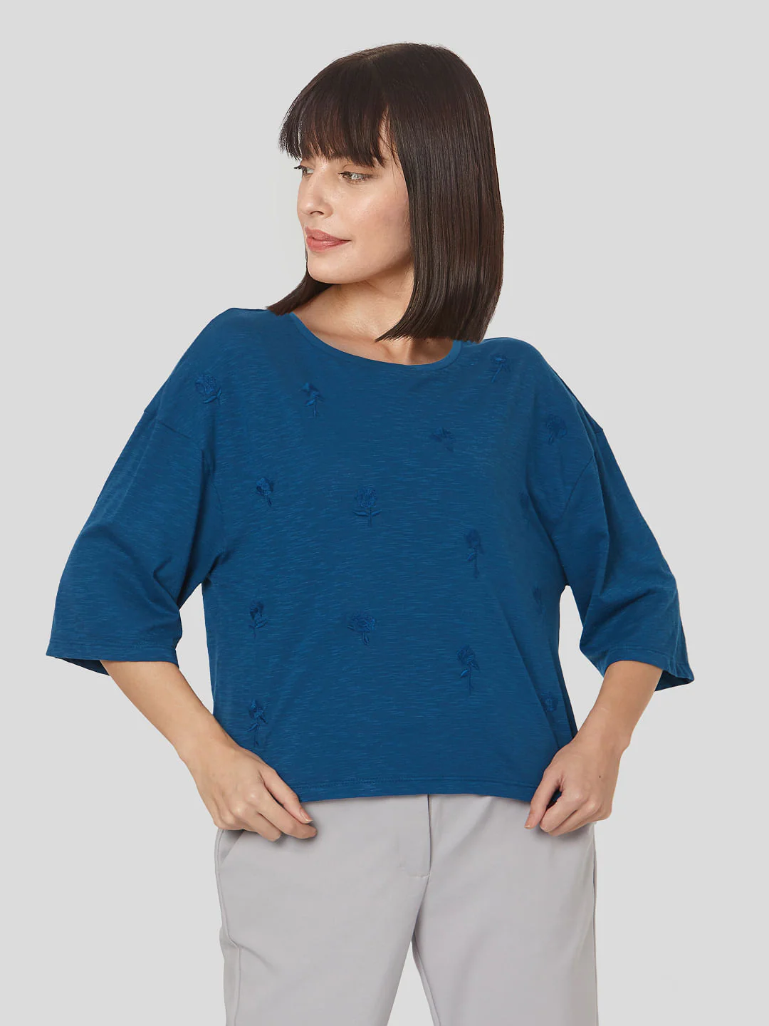 Blue Embroidered Top - Image 2