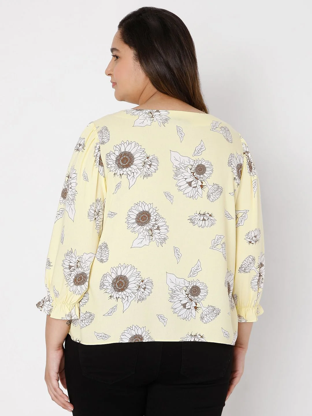Curve Yellow Floral Top - Image 4