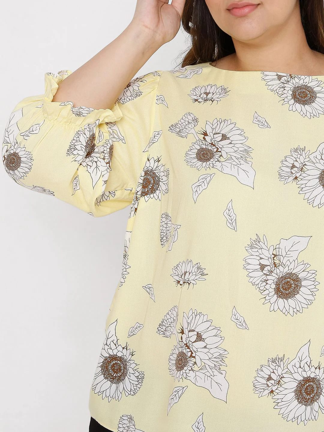 Curve Yellow Floral Top - Image 6