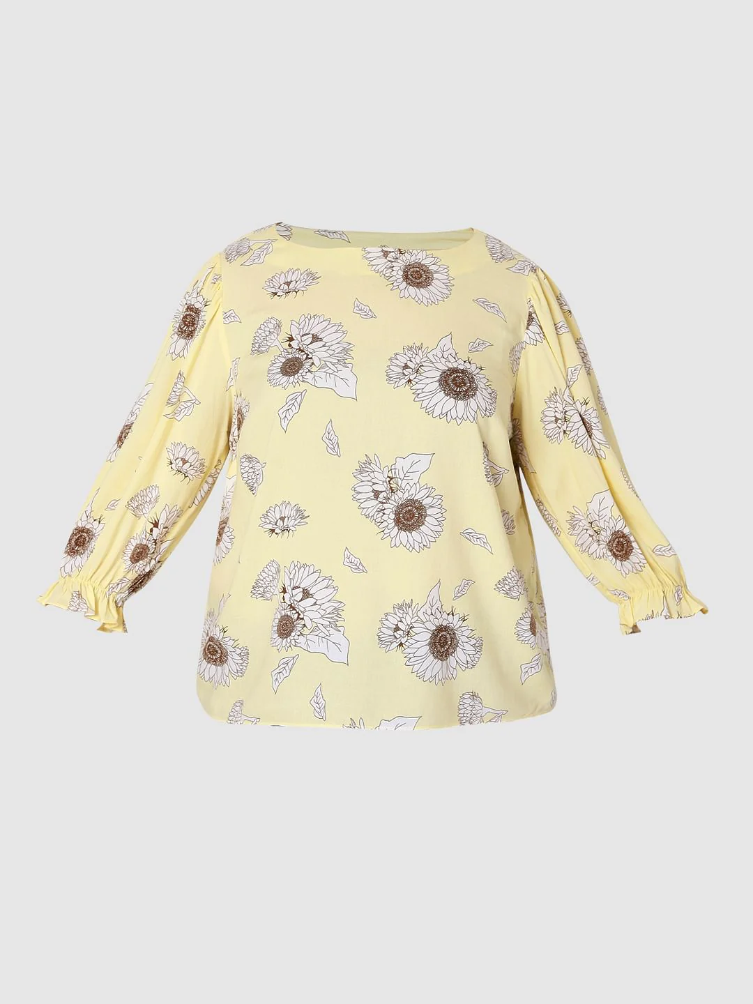 Curve Yellow Floral Top - Image 7