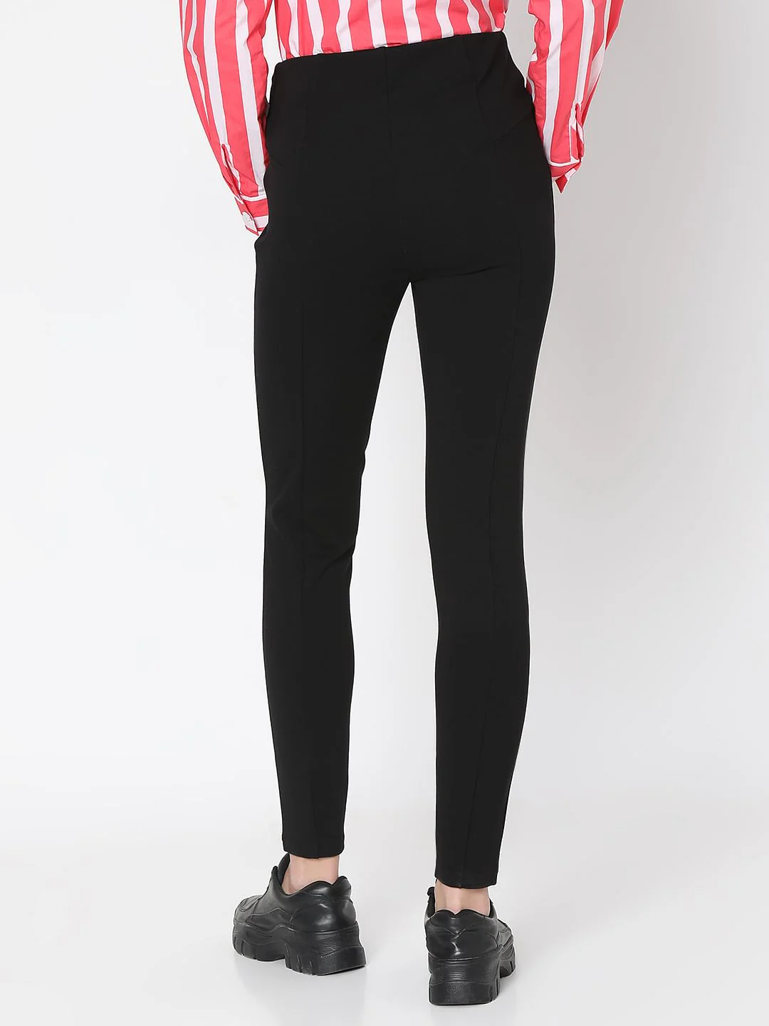Black High Rise Side-Zip Jeggings - Image 4