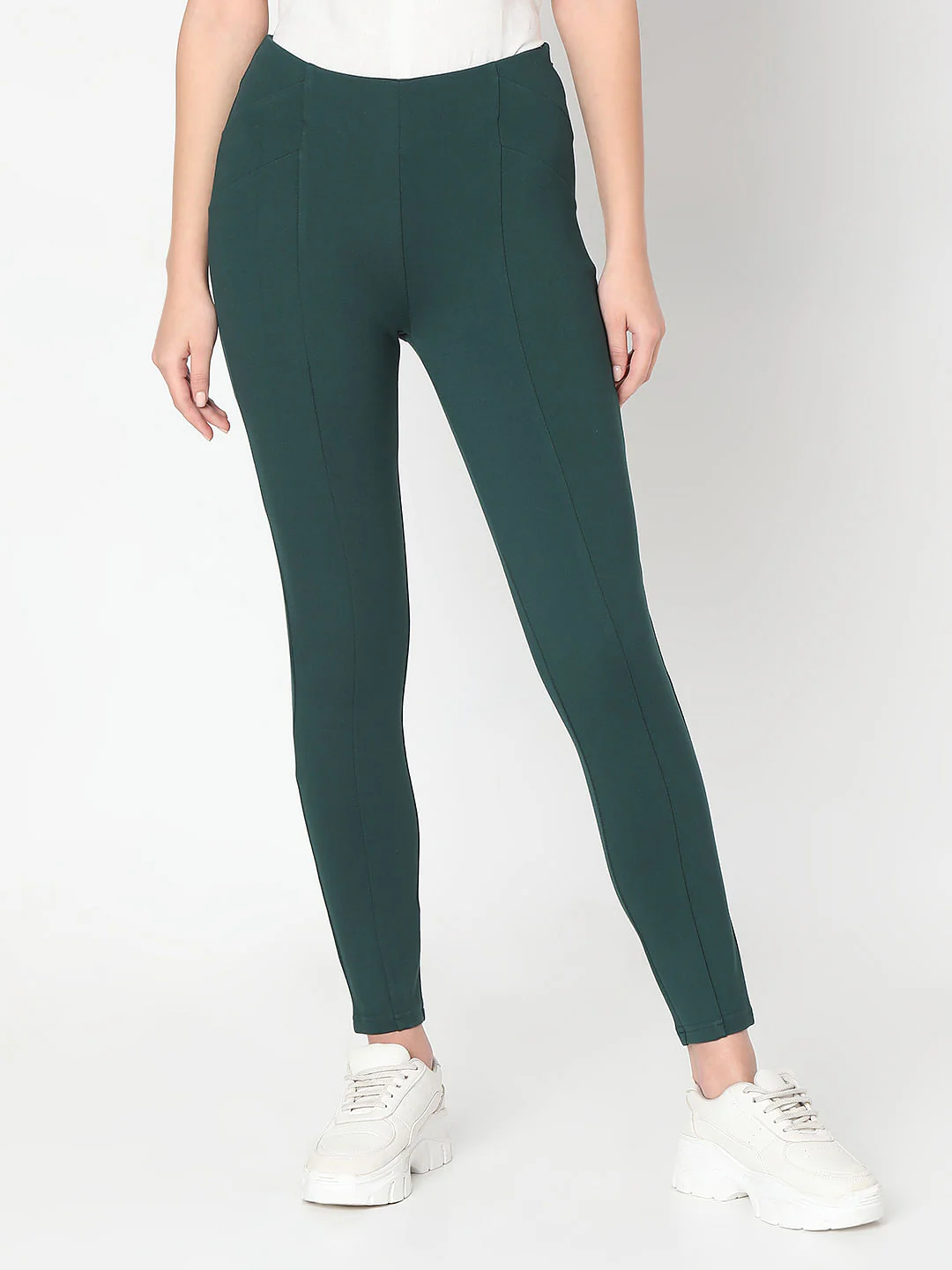 Green High Rise Jeggings - Image 2