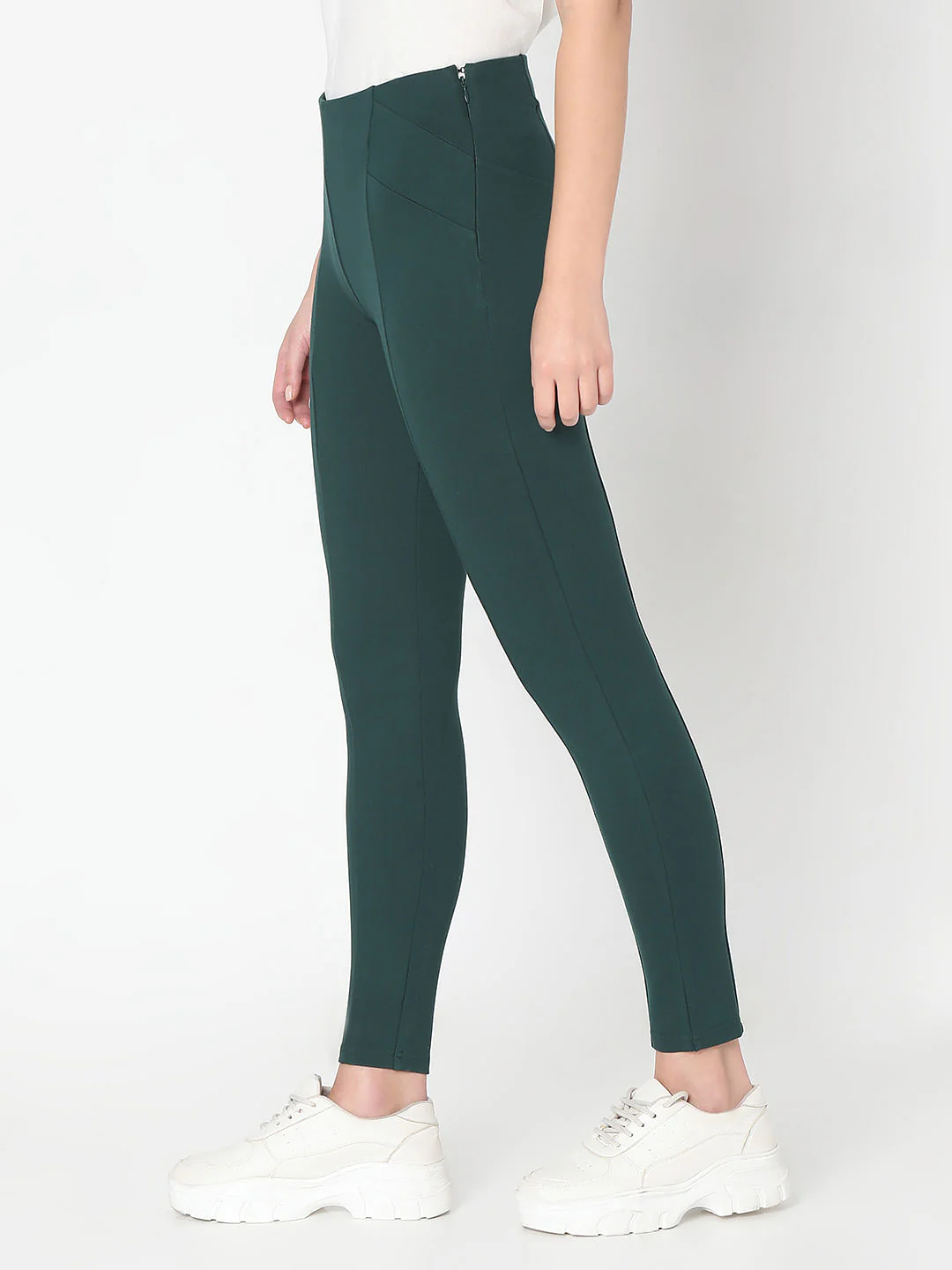 Green High Rise Jeggings - Image 3