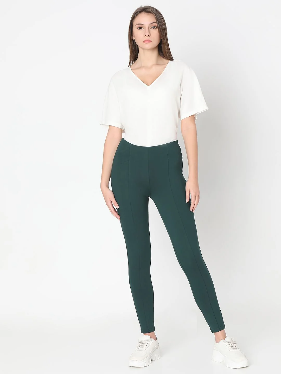 Green High Rise Jeggings - Image 5