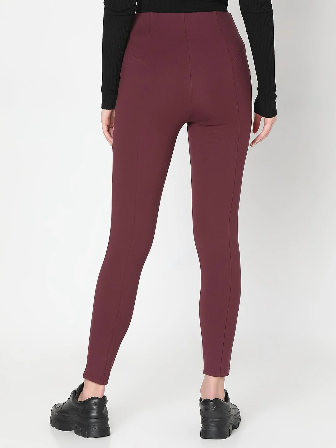 Wine High Rise Jeggings - Image 4