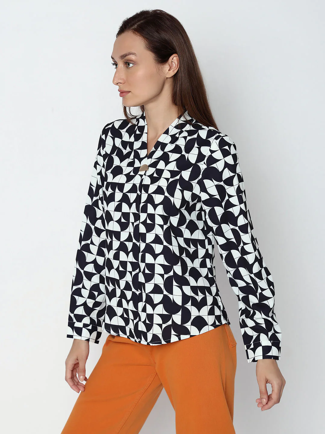 Black Monochrome Printed Top - Image 3