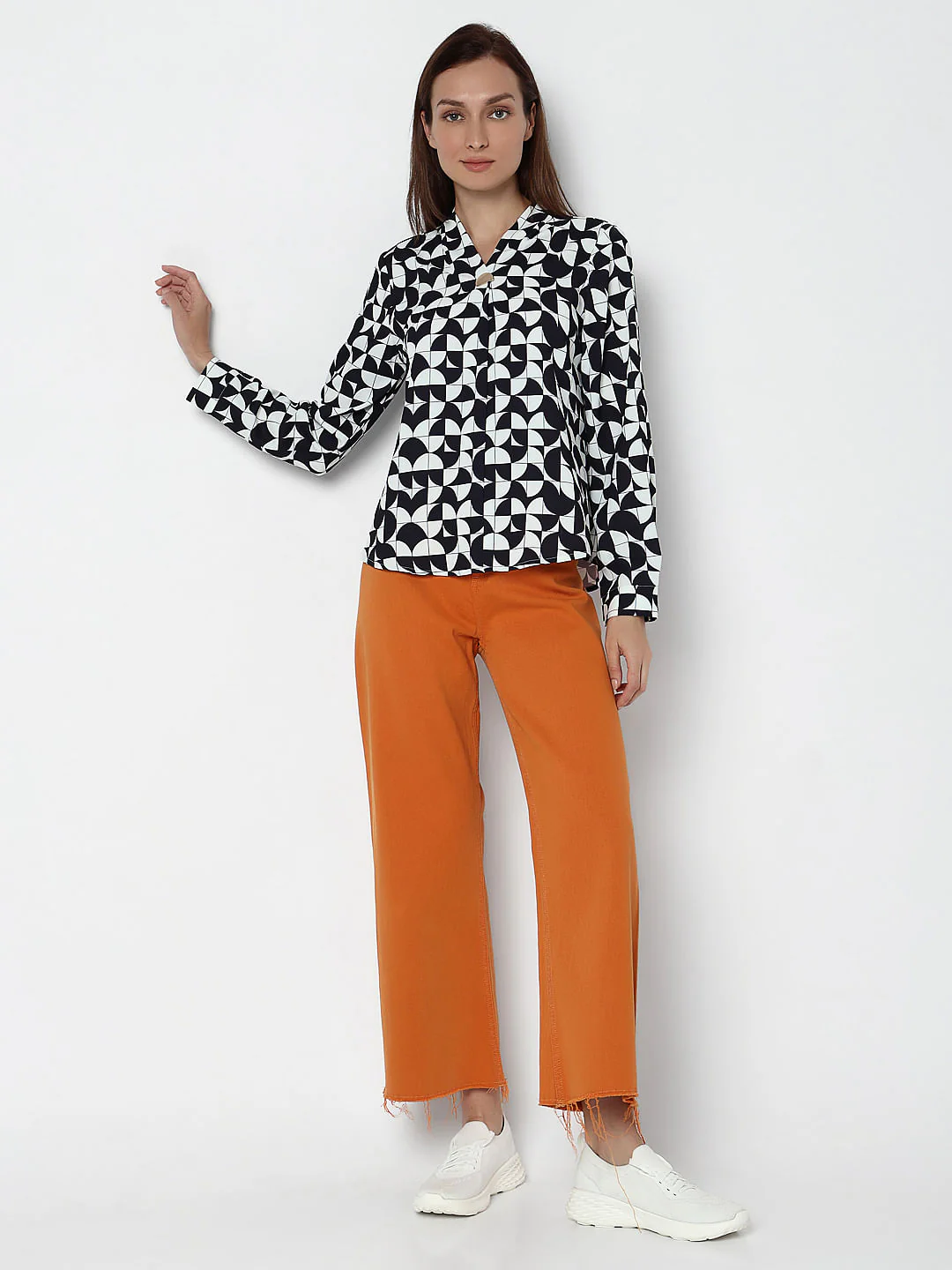 Black Monochrome Printed Top - Image 5