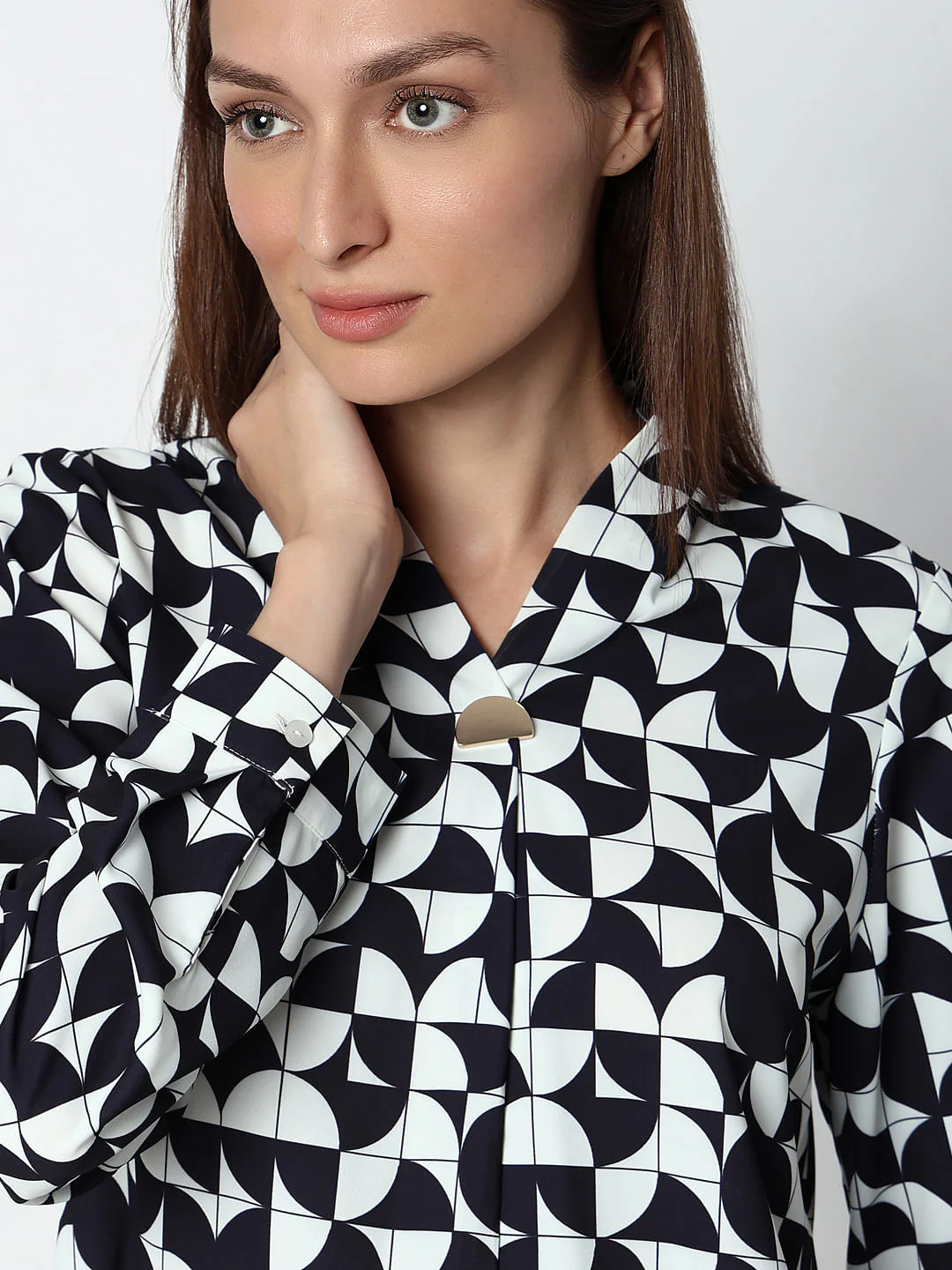Black Monochrome Printed Top - Image 6