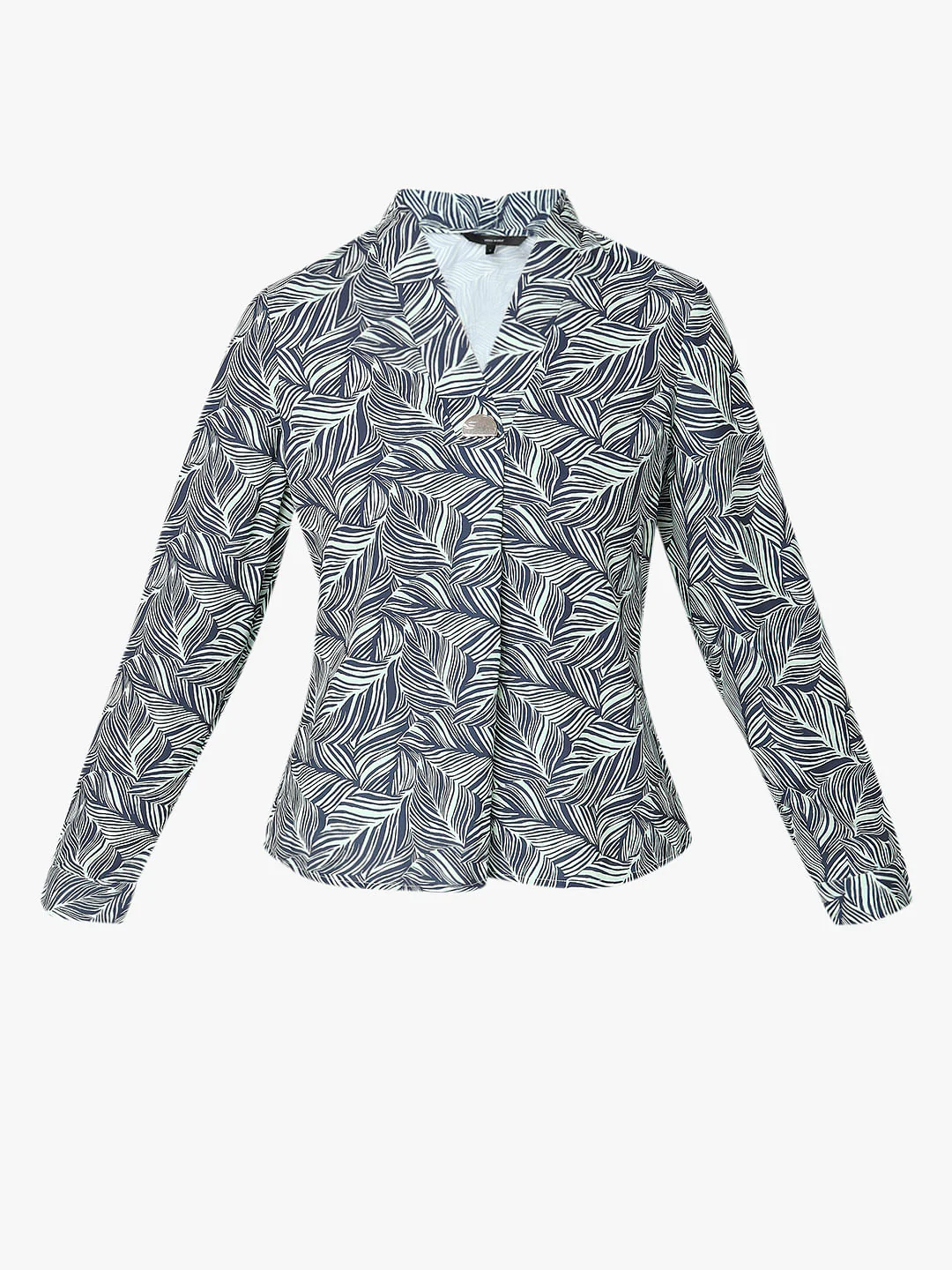 Green Abstract Leaf Print Top - Image 7