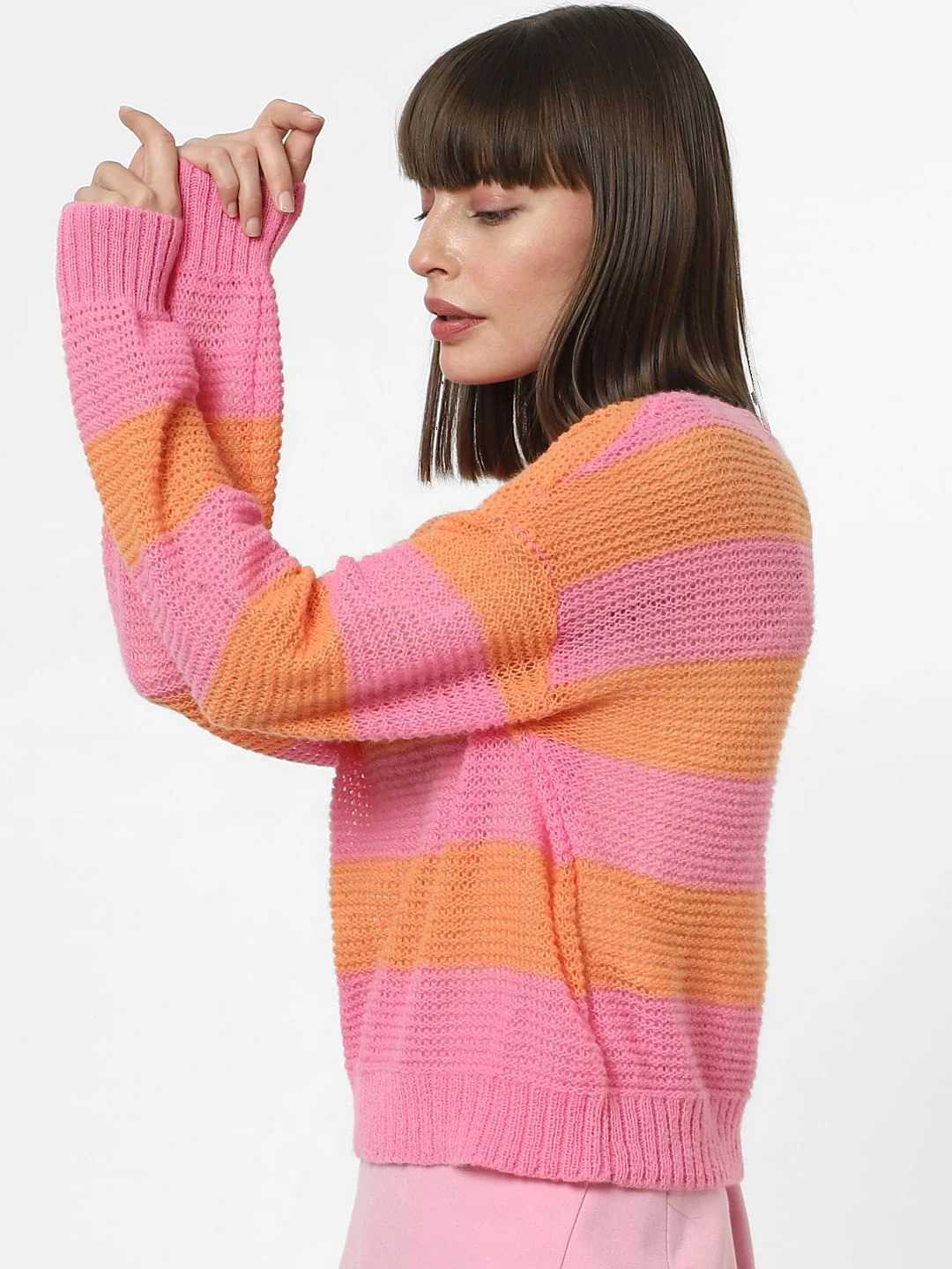 Pink Striped Boatneck Pullover - Image 3