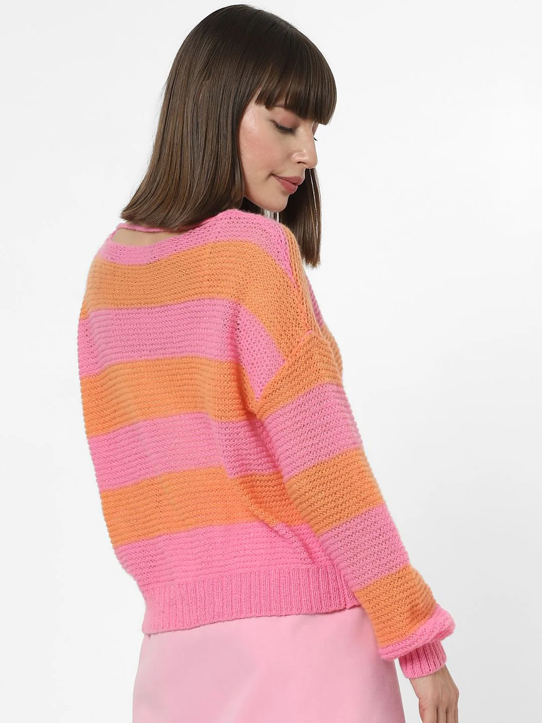 Pink Striped Boatneck Pullover - Image 4