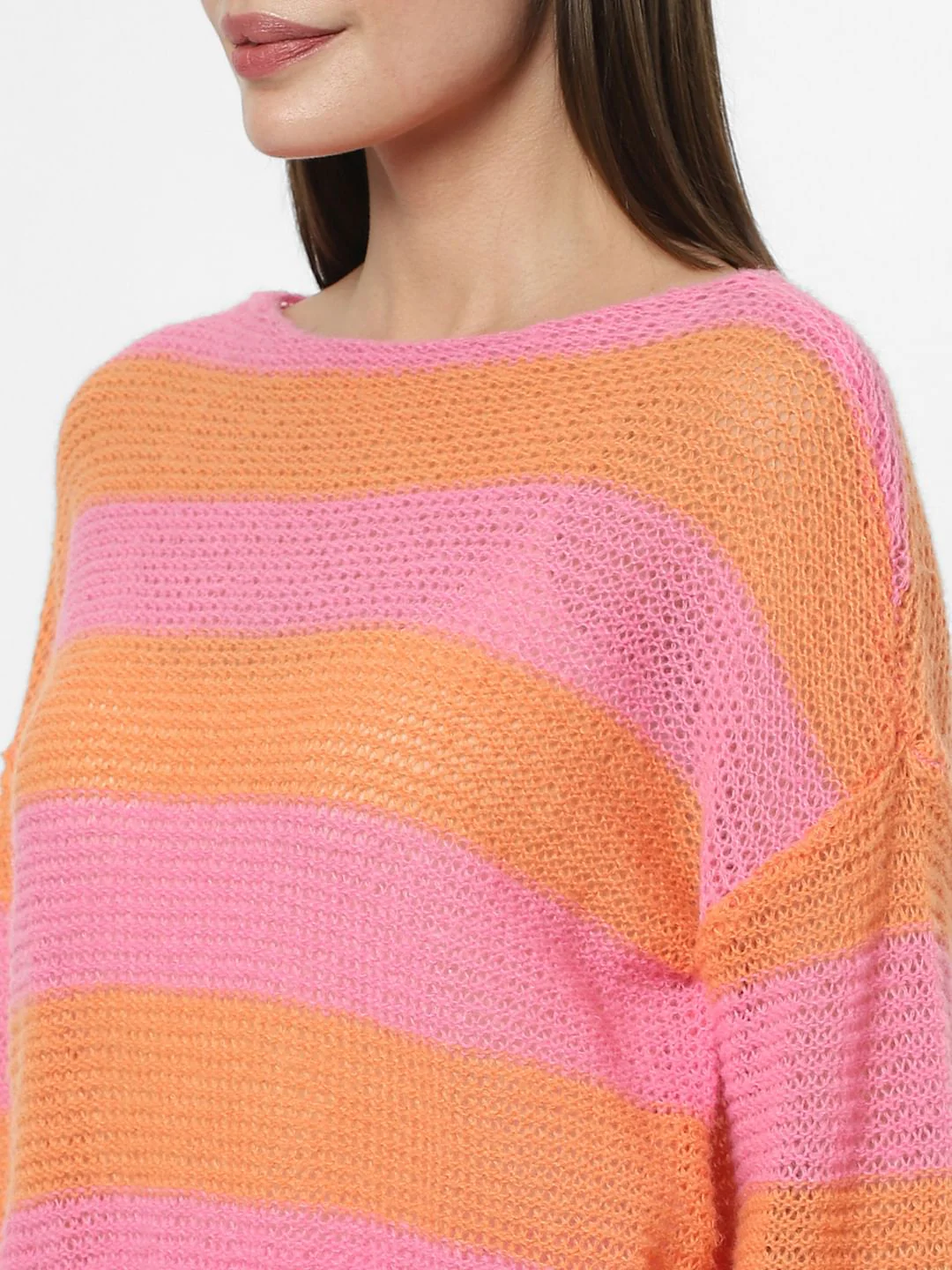Pink Striped Boatneck Pullover - Image 8