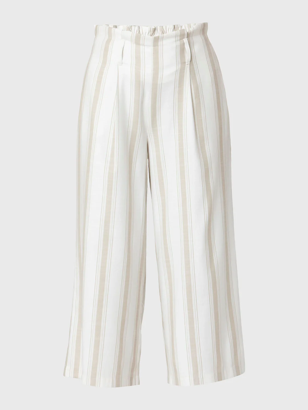 Beige Mid Rise Striped Culottes - Image 7
