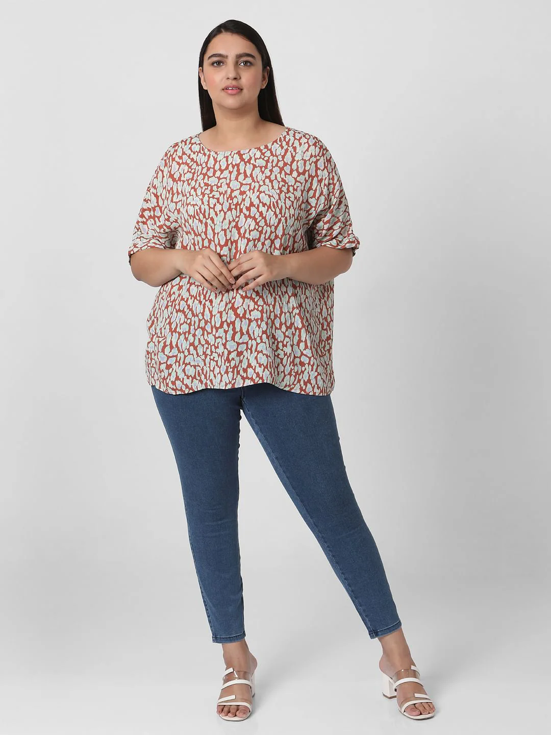 Curve Brown Animal Print Top - Image 5