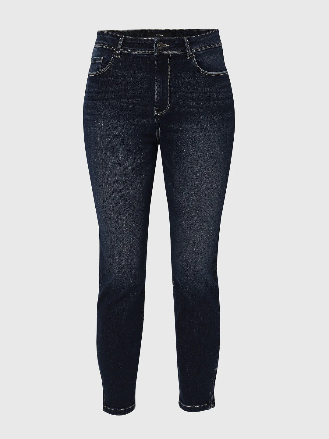 Blue High Rise Ankle Zipper Slim Jeans - Image 7