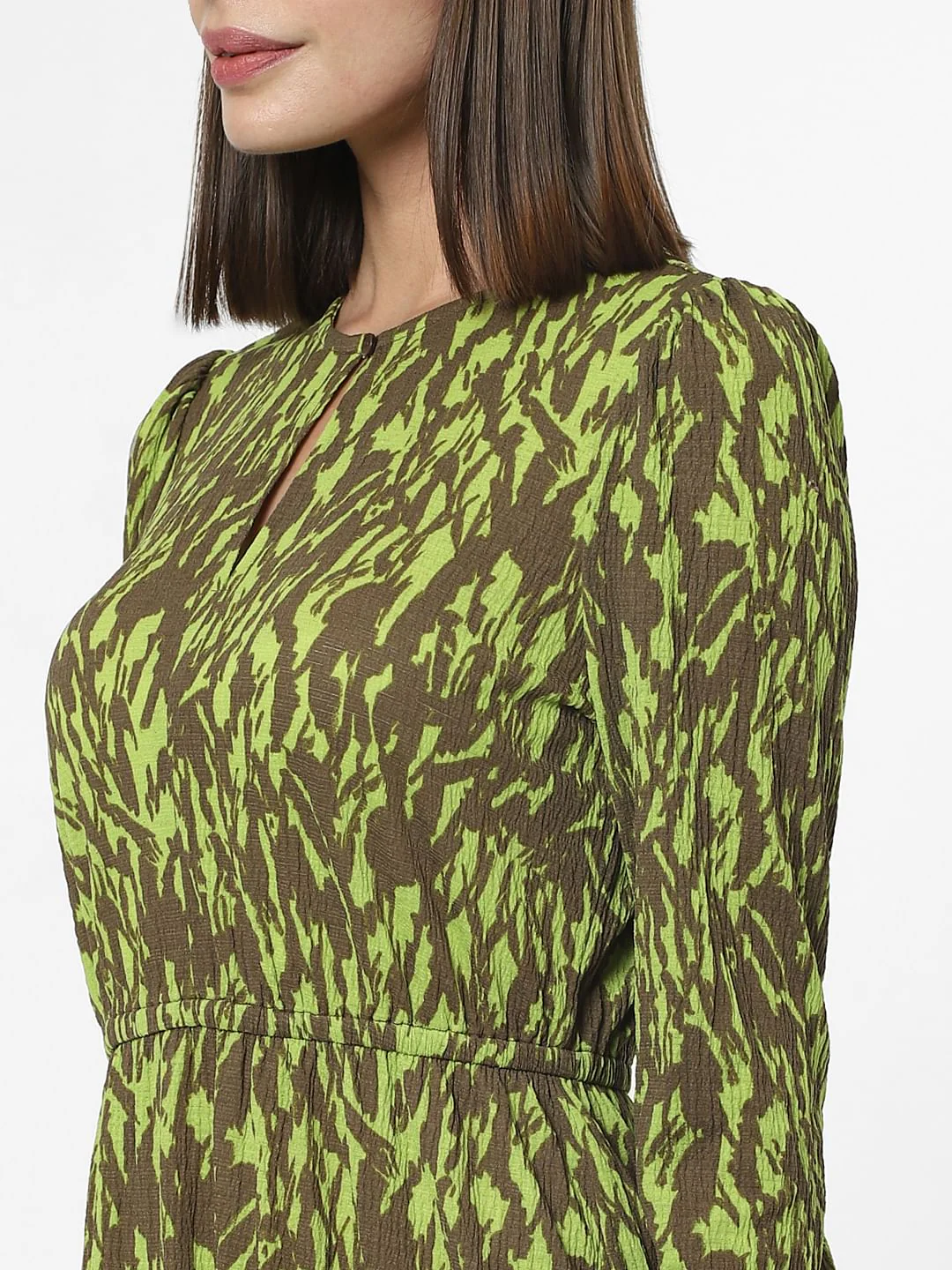Green Printed Mini Dress - Image 8