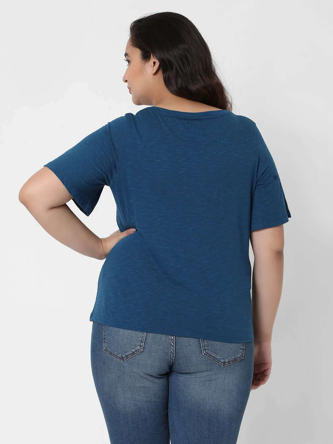 Curve Blue Embroidered Top - Image 4