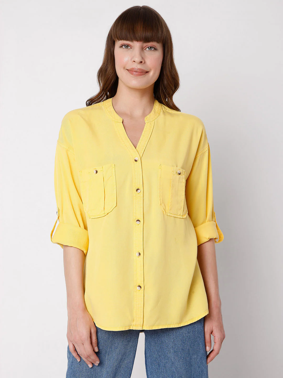 Yellow Solid Shirt - Image 2