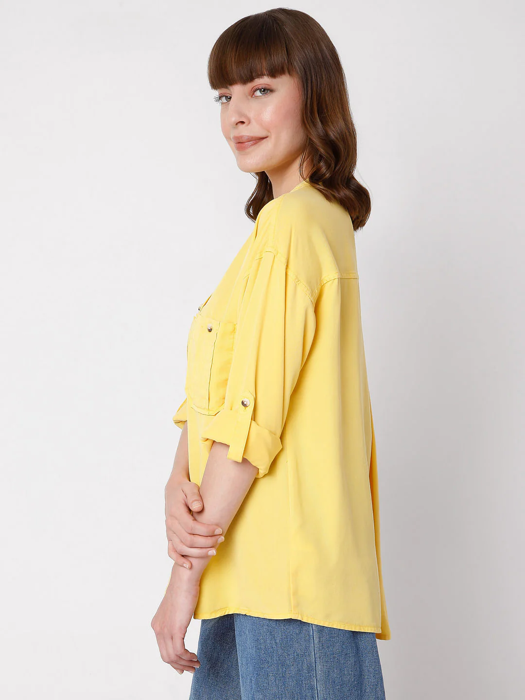 Yellow Solid Shirt - Image 3
