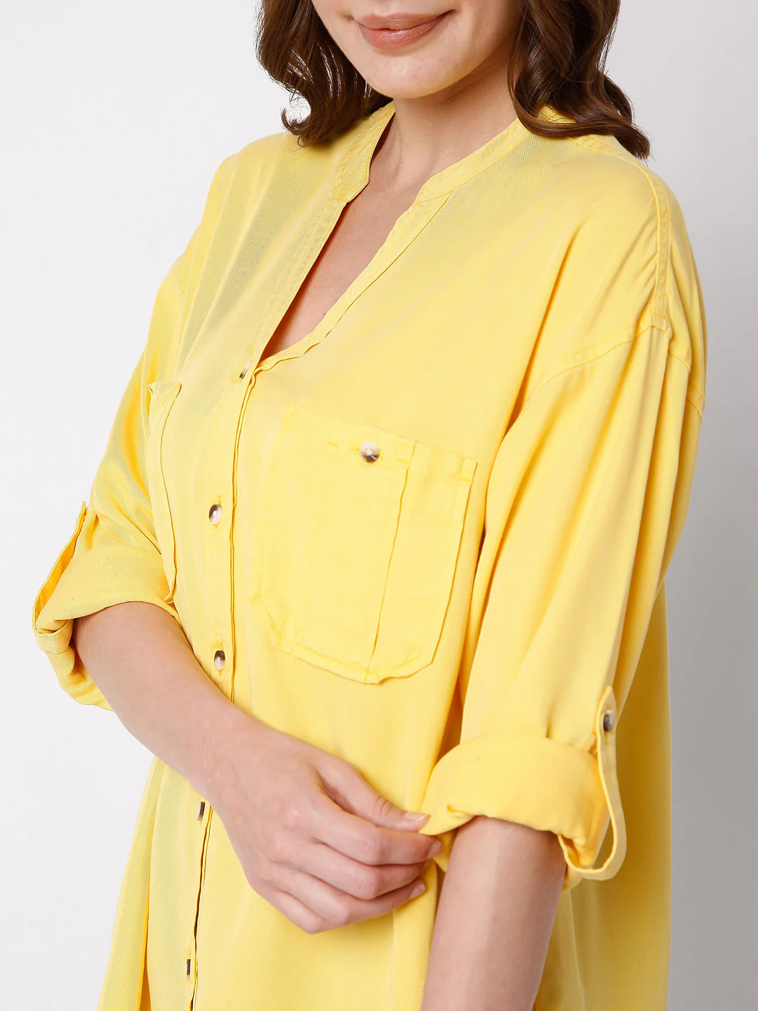 Yellow Solid Shirt - Image 6