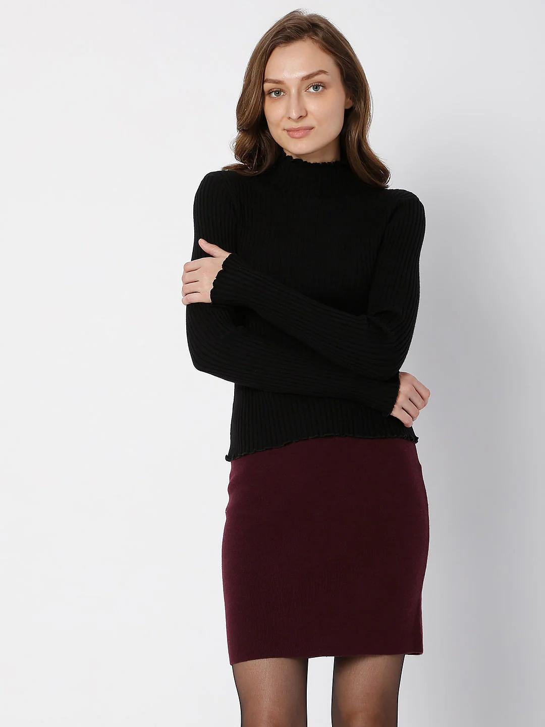 Black Ribbed Top - Image 2