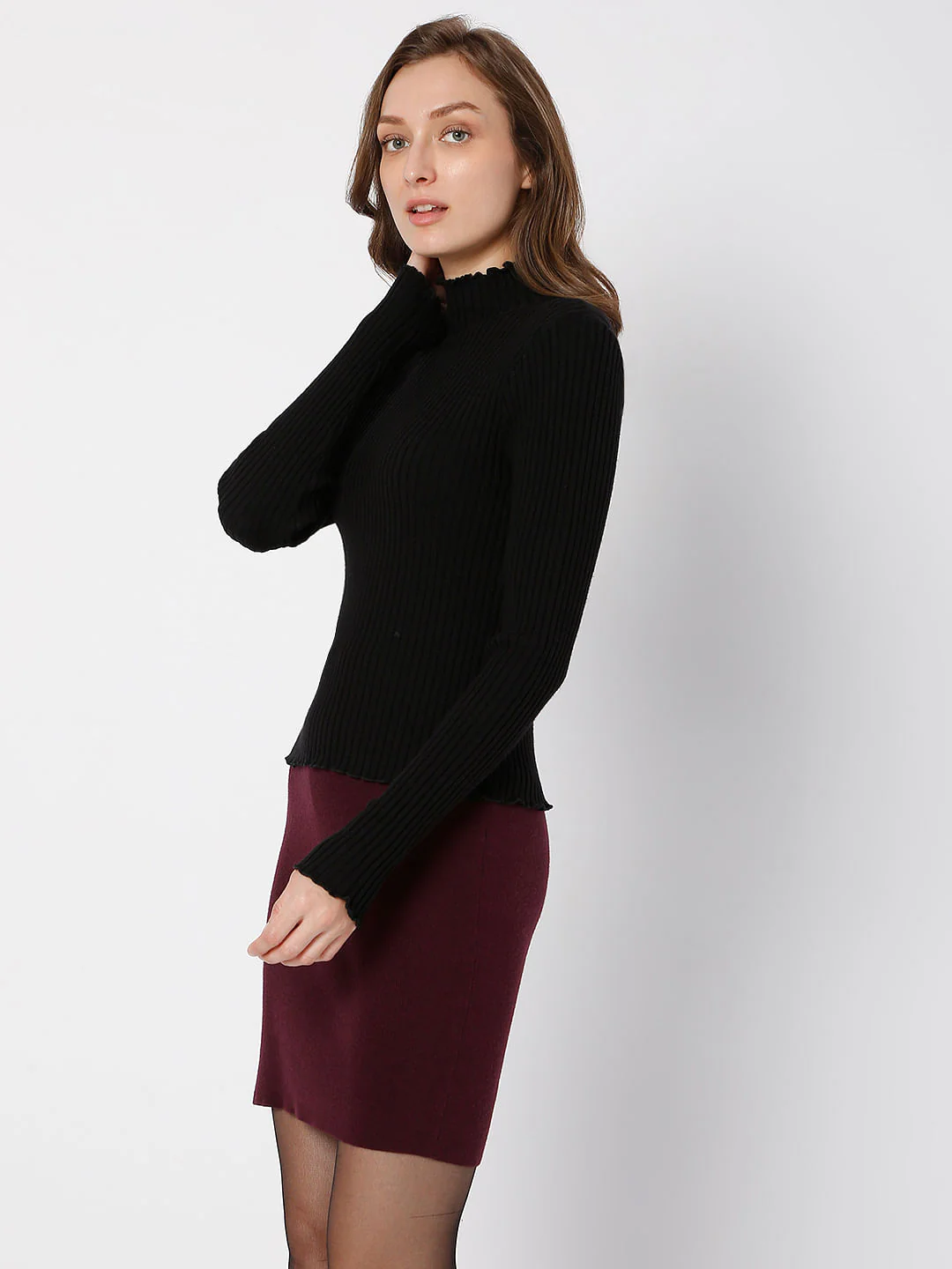 Black Ribbed Top - Image 3