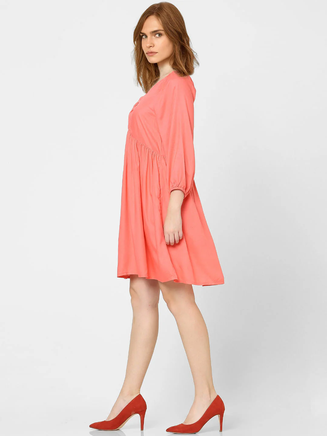 Red Ruched Dress - Image 2