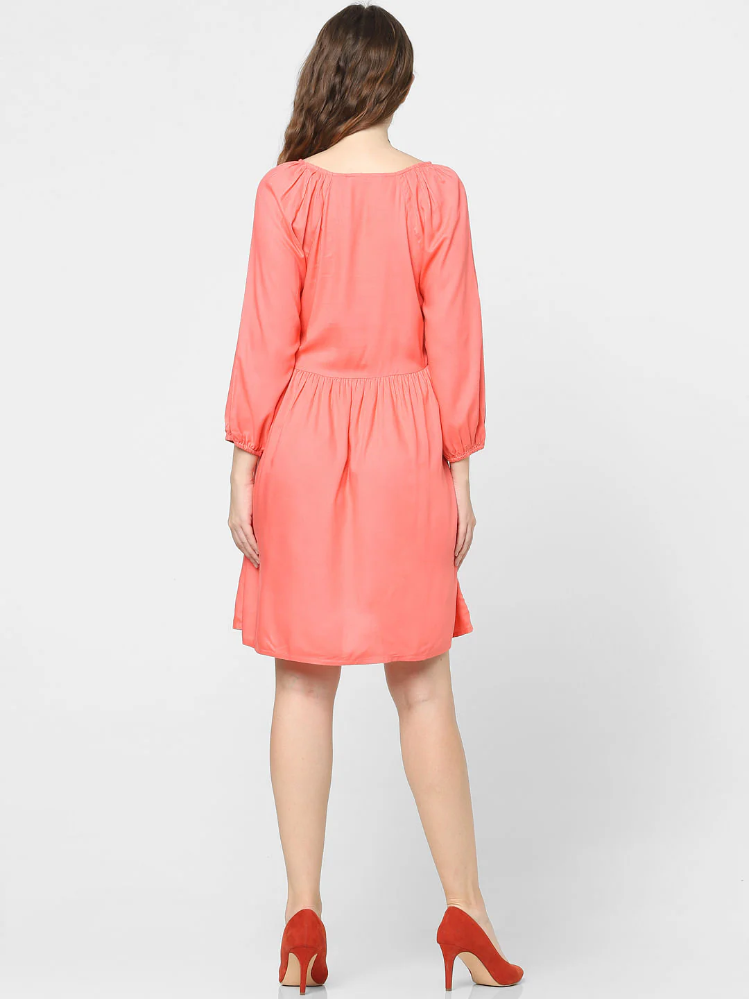 Red Ruched Dress - Image 3