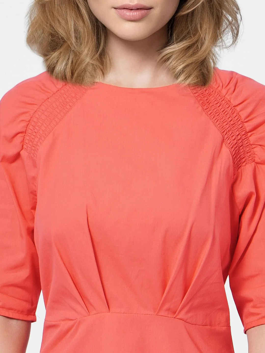 Coral Fit & Flare Dress - Image 4