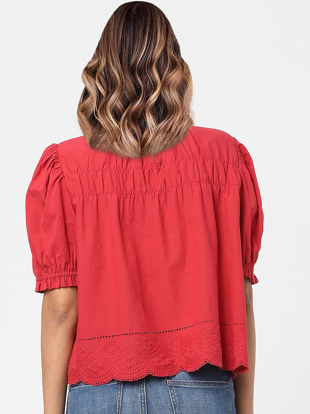 Red Embroidered Top - Image 3