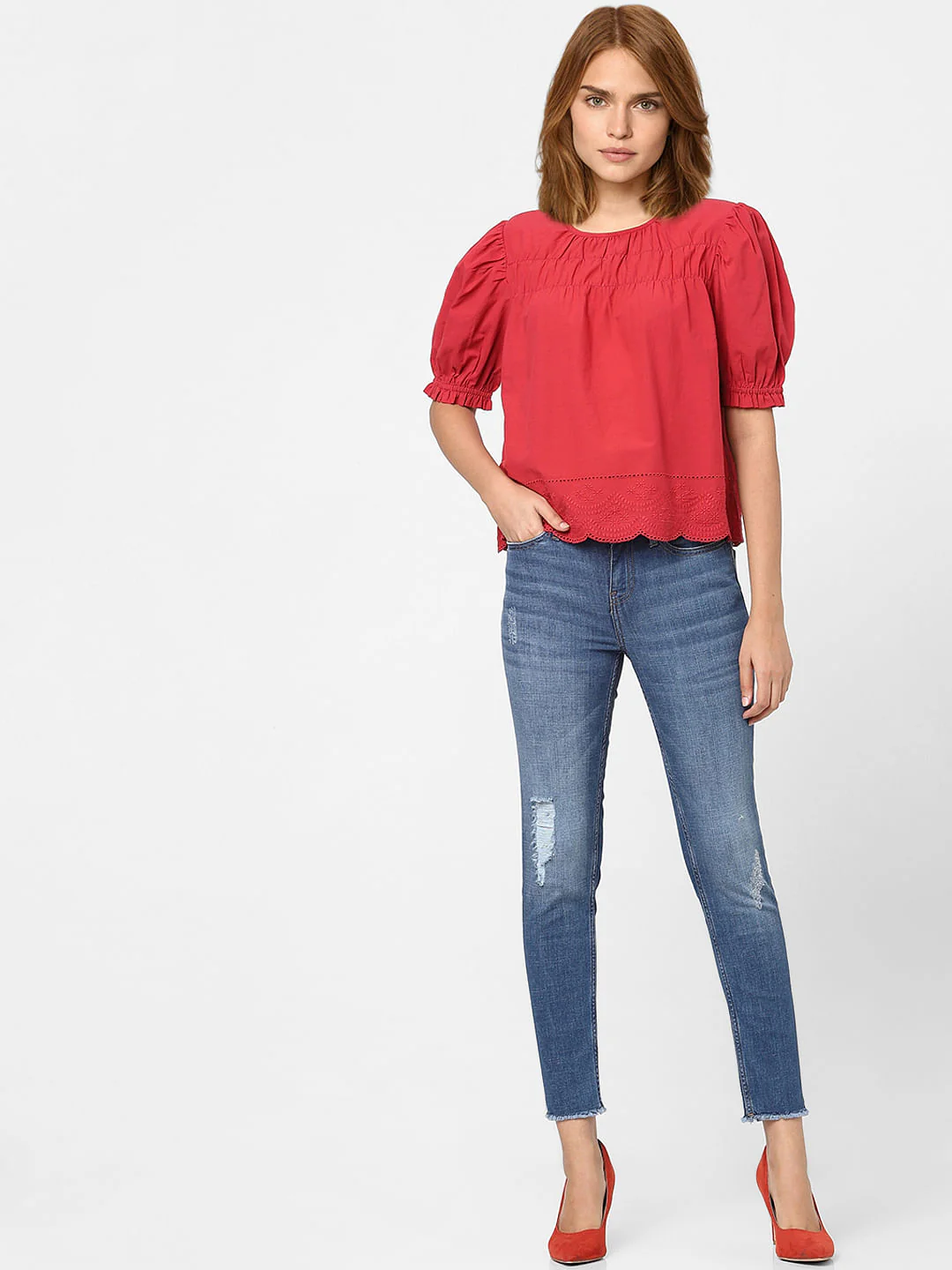 Red Embroidered Top - Image 4