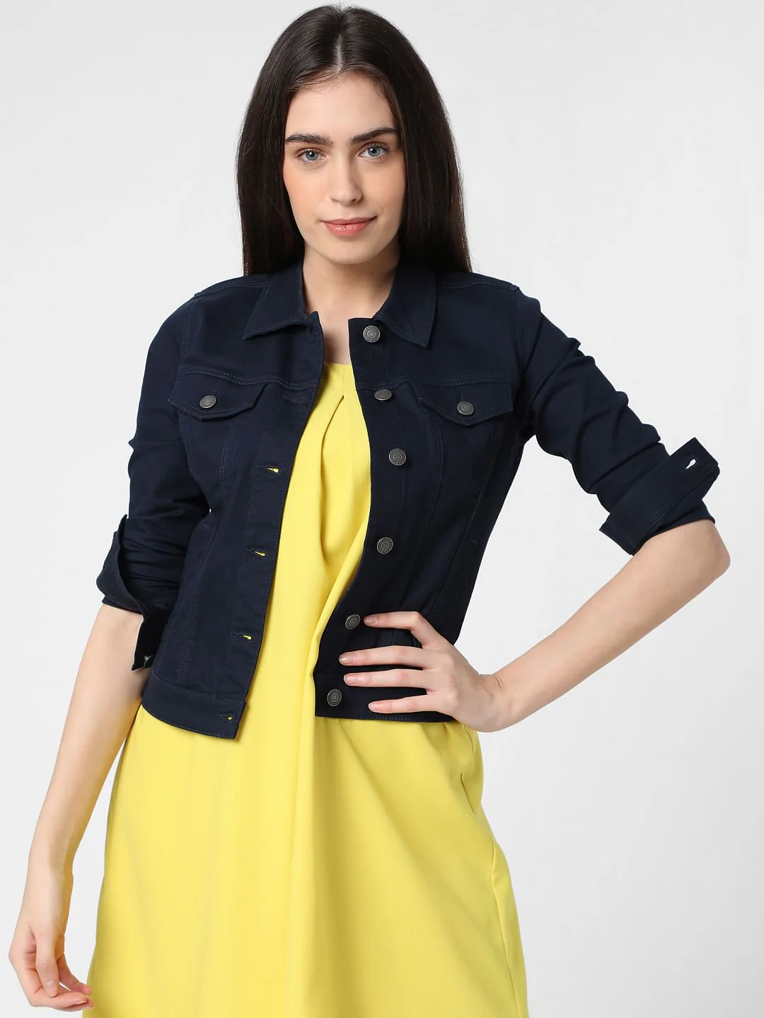 Navy Blue Denim Jacket - Image 2