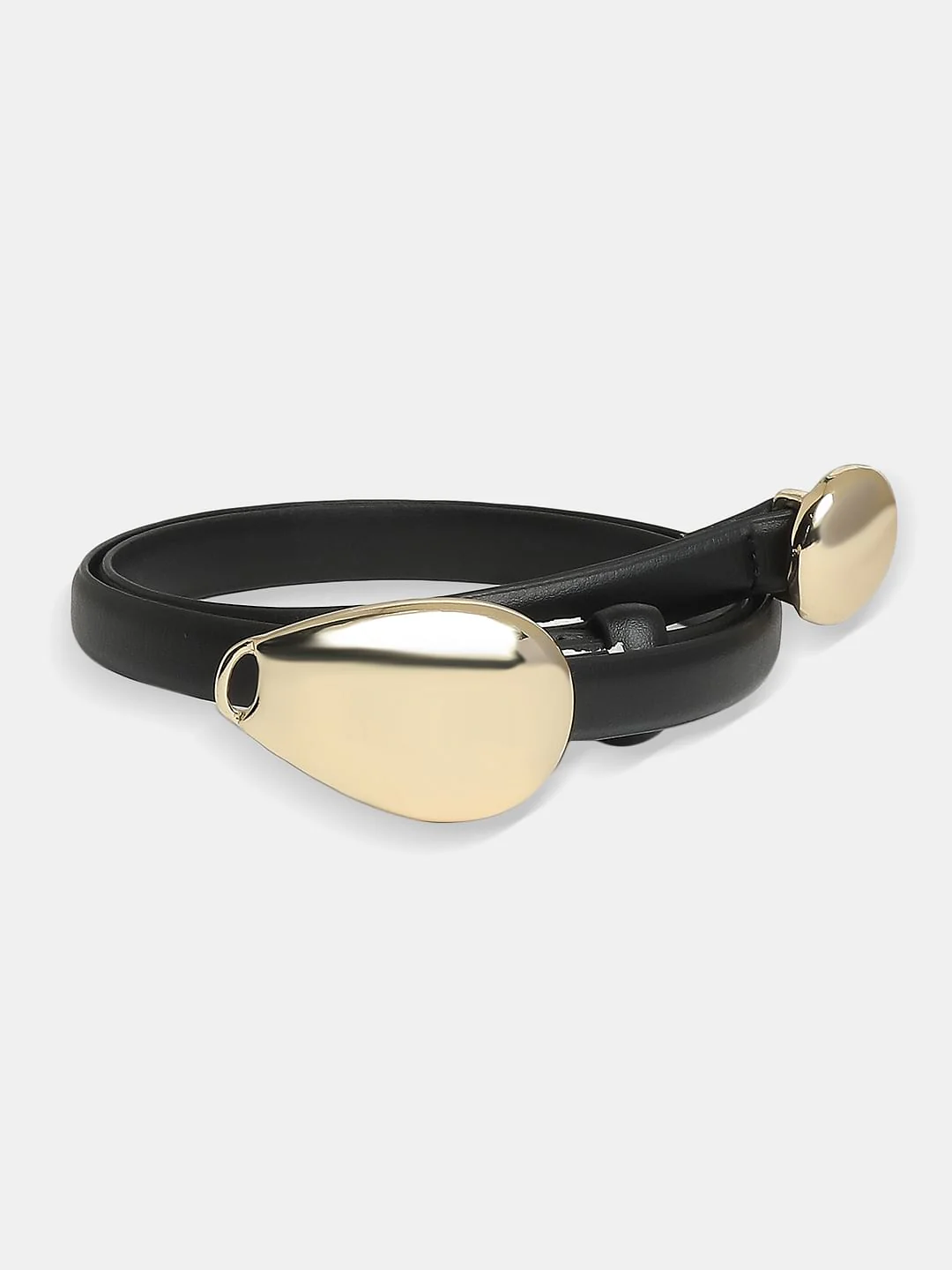 Black Snap Buckle Dress Belt - Image 2
