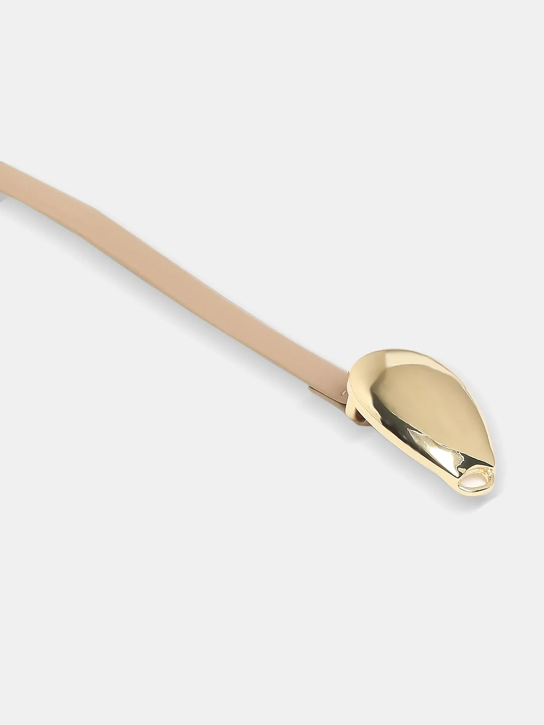 Beige Snap Buckle Dress Belt - Image 4