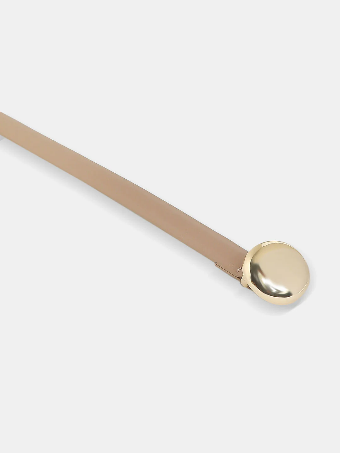 Beige Snap Buckle Dress Belt - Image 5