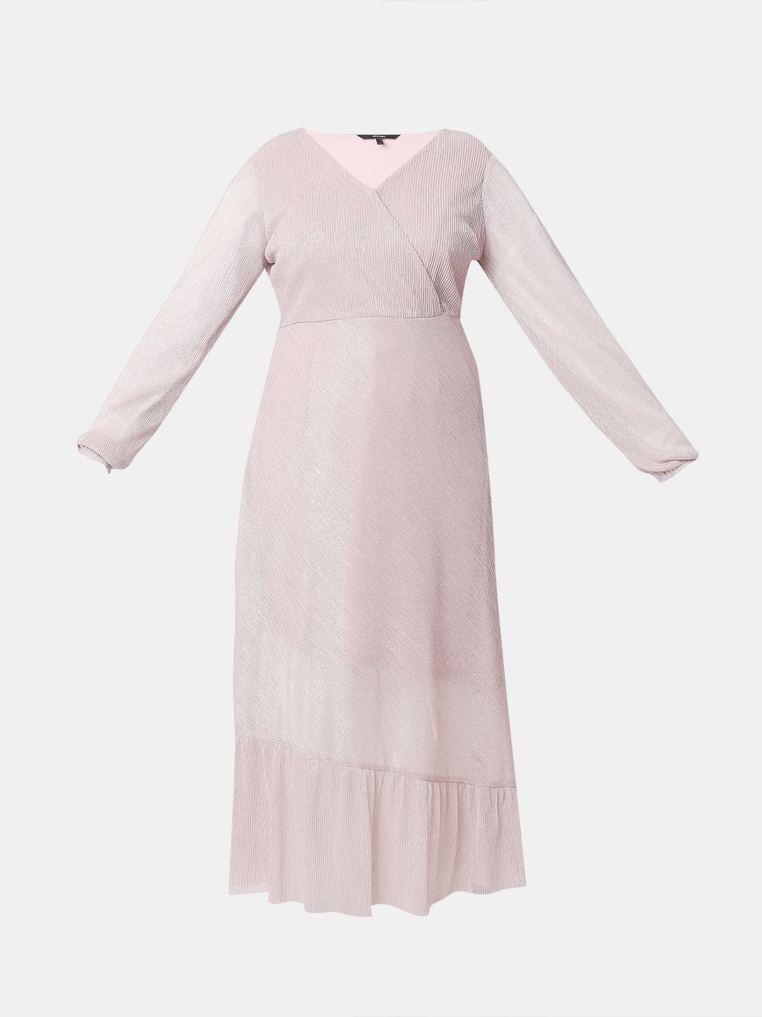 Light Pink Shimmer Midi Dress - Image 6