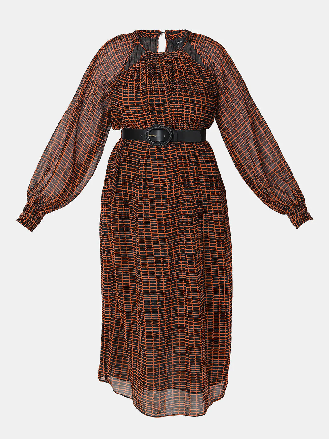 Rust Geometric Print Midi Dress - Image 6