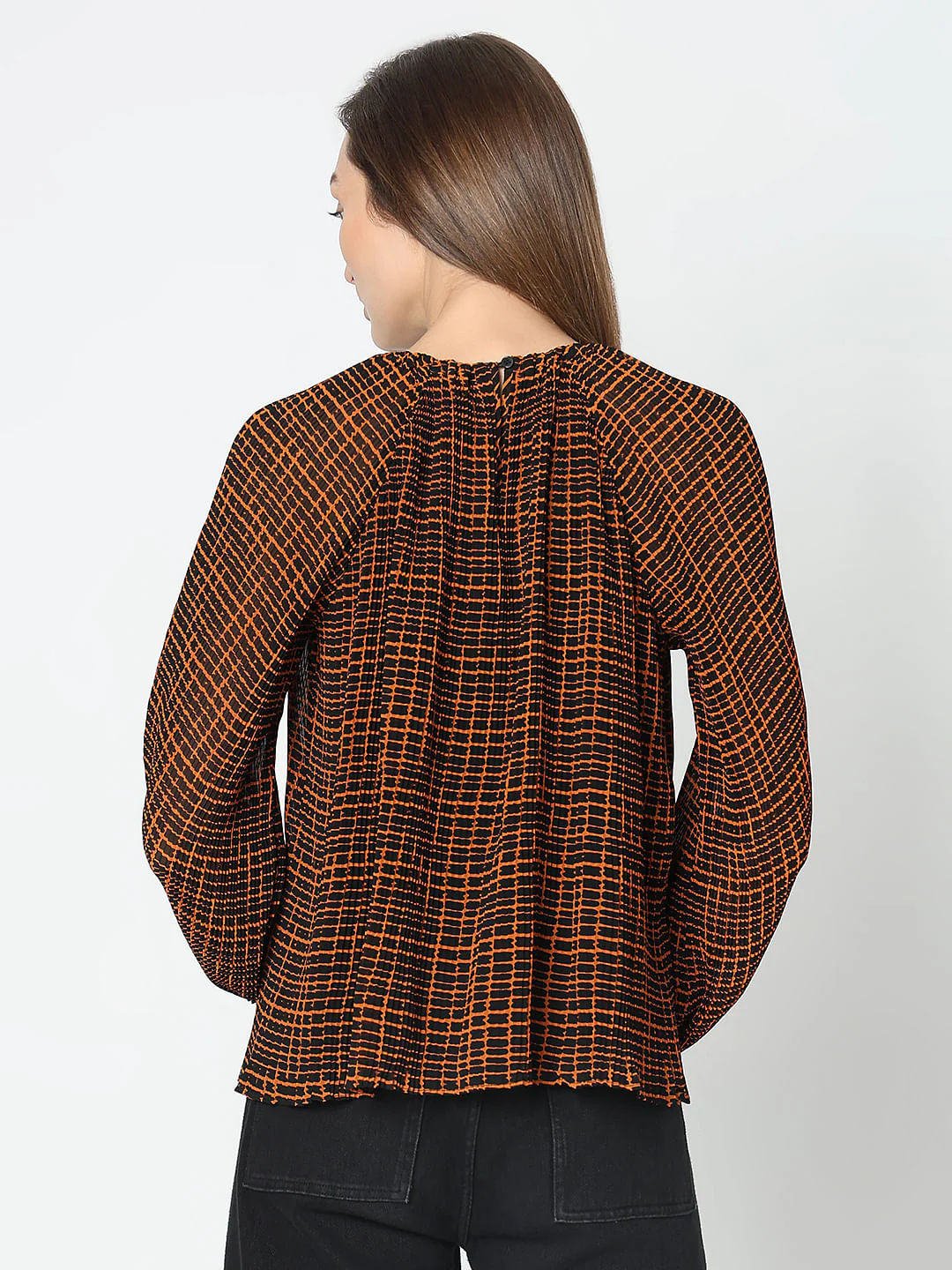Rust Geometric Print Top - Image 4