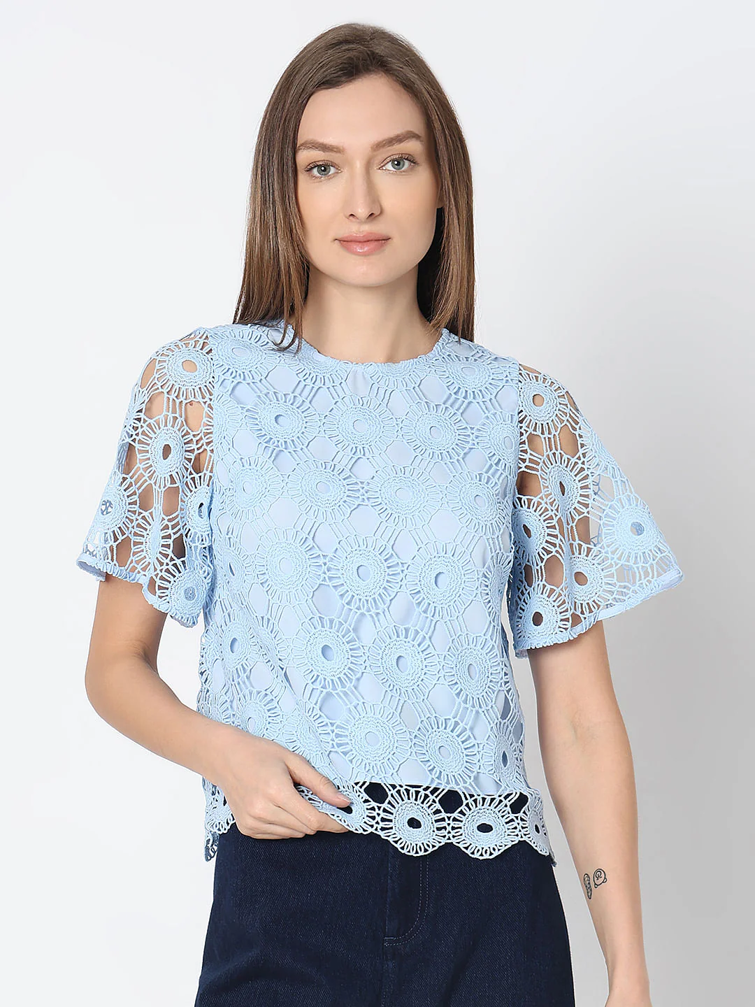 Light Blue Lace Top - Image 2