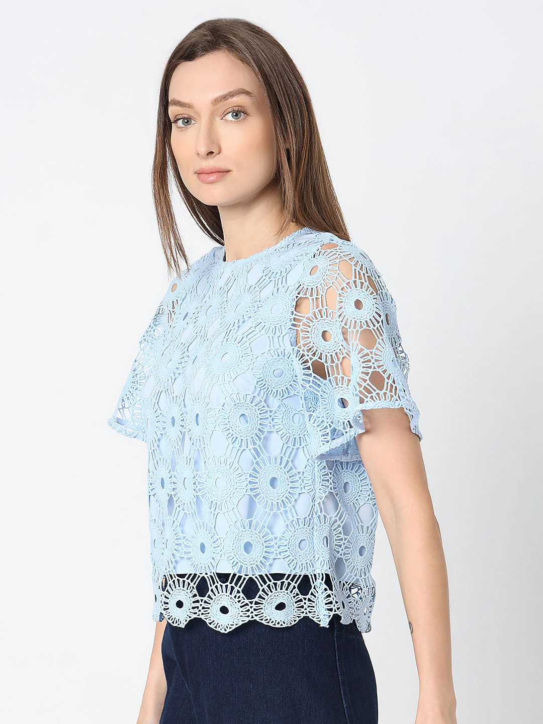 Light Blue Lace Top - Image 3